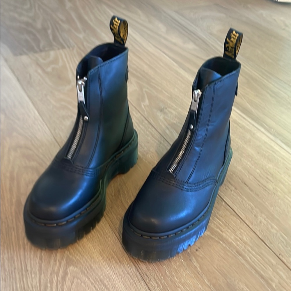 Dr. Martens Black Leather Zip Boots